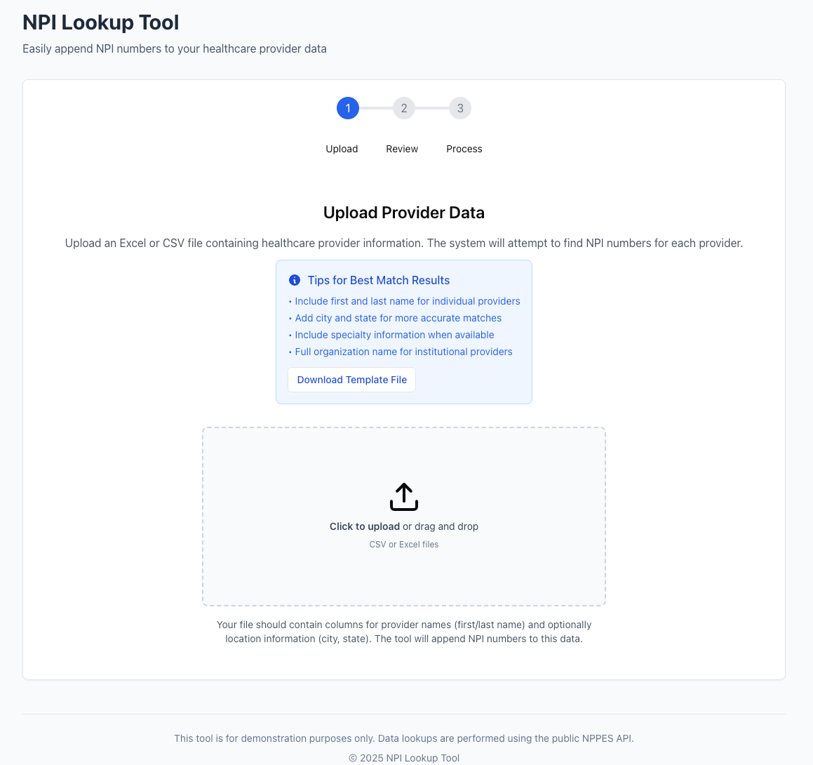 NPI Lookup Tool